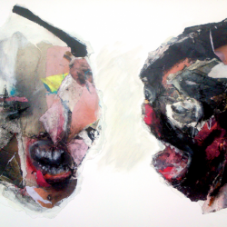 CONVERSACION. Mixta y collage sobre papel