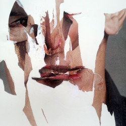 DESCONOCIDO EN CIERNES. Collage sobre papel. 2015