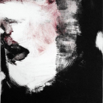 EN LA PROCESION. Monotipo. 26x32 cm