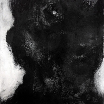 HUYENDO DE SU PRIMER FANTASMA. Monotipo. 20x32 cm