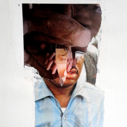 JOHN MERRICK LUTHER KING. Collage y mixta sobre papel. 2015