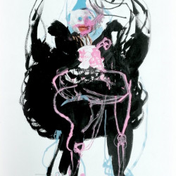 ORGAN DONOR BLACK CLOWN. Collage y mixta sobre papel. 2015