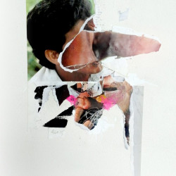 QUE PASA CUANDO A UN PADRE… Collage y mixta sobre papel. 2015