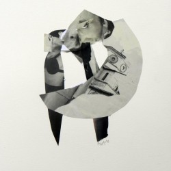 THE SIMILING MOON. Collage y mixta sobre papel. 2012