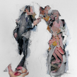 DUELO DE PEINETAS. Collage y mixta sobre papel, 2016.