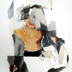 BORRACHUZA DE MURCIA: DOMINGOS EN EL PUB MUSICAL "FLIPPER". Collage y mixta sobre papel. 2017.