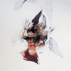 SOMRIURE DE VERMUT. Collage y mixta sobre papel. 50x70 cm. 2018.