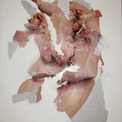 Binomio Debuten I. Collage y mixta sobre madera lacada. 2019