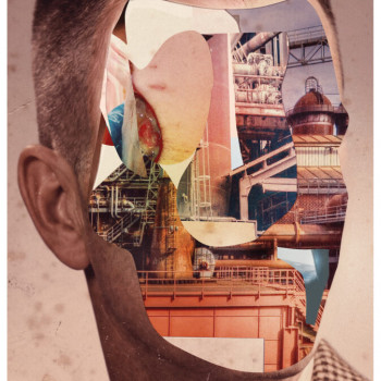 SLEEPY WATCHMAN. Collage & Digital on Print, 40x50 cm. 2026.